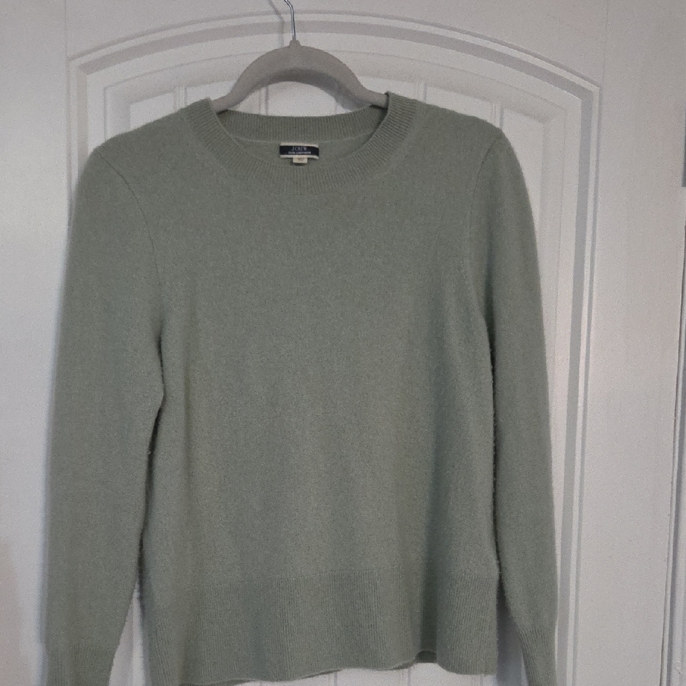 J. Crew women's 100% Cashmere Sage Crewneck Sweater